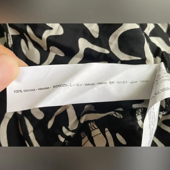 New ZARA Women Black White Maxi Dress Size XS - Picture 13 of 14